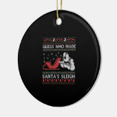サンタさんそりは誰が作ったか推測 |ウェルダーおもしろいギフト セラミックオーナメント (左)