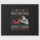 サンタさんそりは誰が作ったか推測 |ウェルダーおもしろいギフト ラッピングペーパー (フラット)