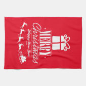 サンタさんとの新年おめでとう キッチンタオル (横)