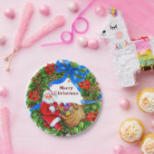 サンタさんとの聖降誕祭お目出とう ペーパープレート (パーティー)