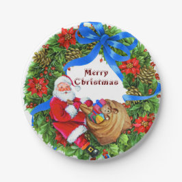 サンタさんとの聖降誕祭お目出とう ペーパープレート