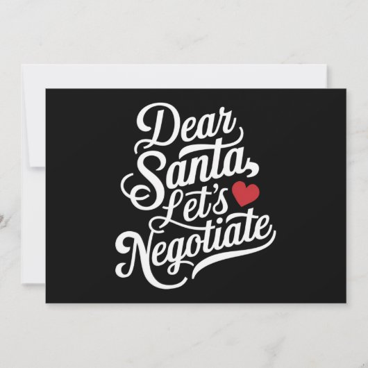 サンタさんと交渉しよう 面白いクリスマスプレゼント シーズンカード (正面)