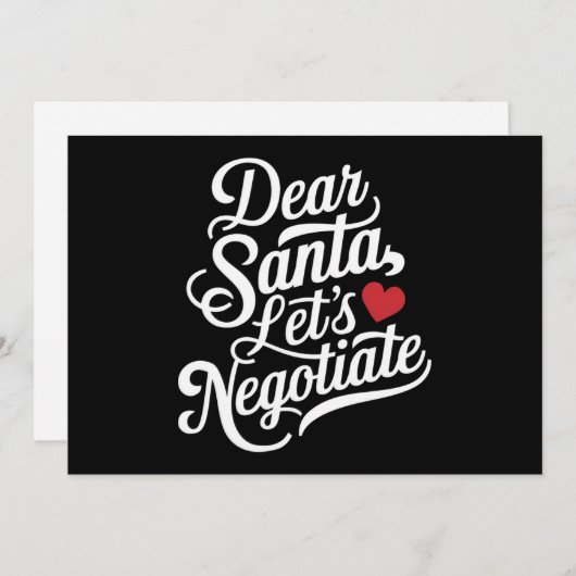 サンタさんと交渉しよう 面白いクリスマスプレゼント シーズンカード (正面/裏面)