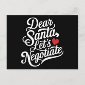 サンタさんと交渉しよう 面白いクリスマスプレゼント シーズンポストカード (正面)