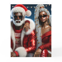 サンタさんと奥さんの折り紙グリーティングカード