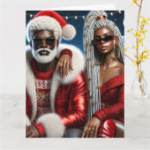 サンタさんと奥さんの折り紙グリーティングカード カード (黄色い花)