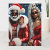 サンタさんと奥さんの折り紙グリーティングカード カード (正面)