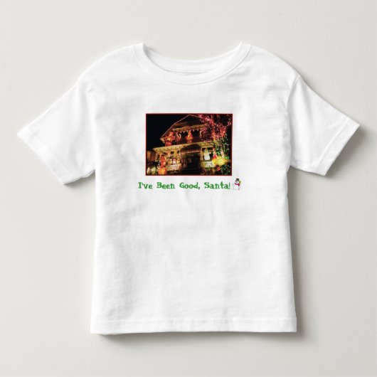 "サンタさんにお願い!" 子供用Tシャツ トドラーTシャツ (正面)