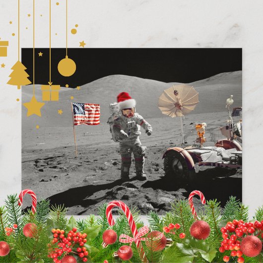 サンタさんにとっては小さな一歩 Apollo 17 シーズンポストカード