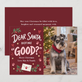 サンタさんにとって良い犬って?フォトクリスマス シーズンカード