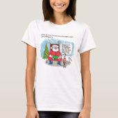 サンタさんにチクる 女性用 白Tシャツ Tシャツ (正面)
