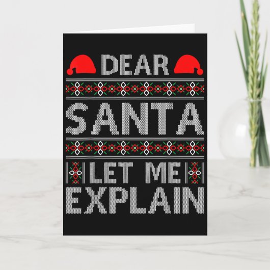 サンタさんに事情を説明させて Funny Christmas Quotes カード (正面)