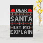 サンタさんに事情を説明させて Funny Christmas Quotes カード (黄色い花)