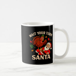 サンタさんのお待ちください 面白い感謝祭 クリスマス コーヒーマグカップ