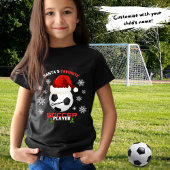 サンタさんのお気に入りのサッカー選手の子供たちがクリスマスを呼ぶ Tシャツ