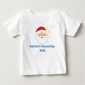 サンタさんのお気に入りの子供 かわいいクリスマスデザイン キッズ用 ベビーTシャツ