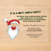 サンタさんのお洒落なプレゼント交換 アクリル招待状 (正面)