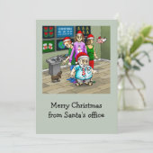サンタさんのオフィスでクリスマスをお祝い シーズンカード (スタンド正面)