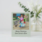 サンタさんのオフィスでクリスマスをお祝い シーズンカード (スタンド正面)
