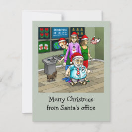 サンタさんのオフィスでクリスマスをお祝い シーズンカード