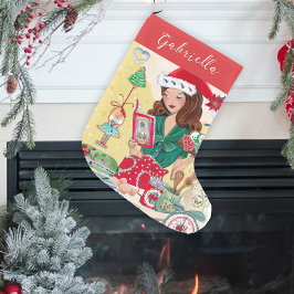 サンタさんのクリスマスお菓子 ナッツクラッカー・クッキー キッチン スモールクリスマスストッキング