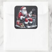 サンタさんのクリスマスにギターレイフスが応援 スクエアシール (バッグ)