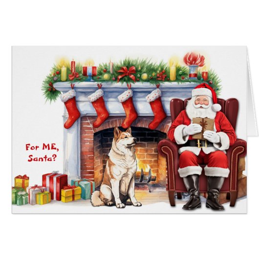 サンタさんのプレゼント秋田犬のクリスマス (正面横)