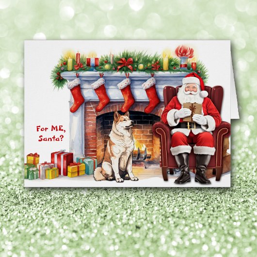 サンタさんのプレゼント秋田犬のクリスマス