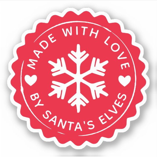 サンタさんの愛で作ったスノーフレーク小妖精や小人 シール (正面)