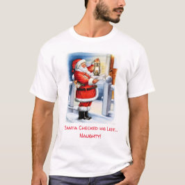 サンタさんの楽しいリストチェック /いたずらなプレゼントギフト Tシャツ