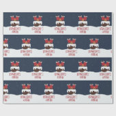 サンタさんの煙突に突き刺さったメリークリスマス ラッピングペーパー (フラット)