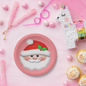 サンタさんの顔でメリークリスマス子供へ ペーパープレート (パーティー)