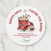 サンタさんはあなたは、爆弾ホットココアクリスマスを言う フェイバータグ (裏面)