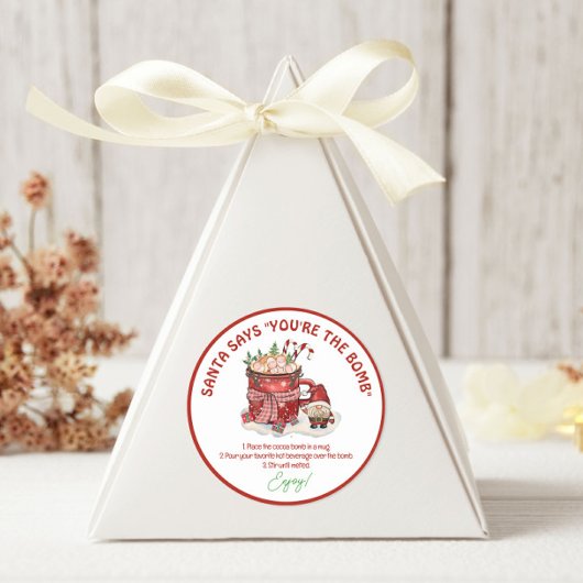 サンタさんはあなたは、爆弾ホットココアクリスマスを言う ラウンドシール