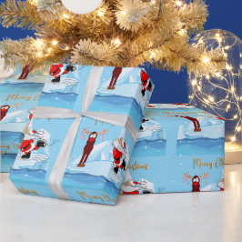 サンタさんはブルークリスマスでスケートができない ラッピングペーパー