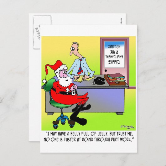 サンタさんは暖房・空輸の雇用室に入っている シーズンポストカード (正面/裏面)
