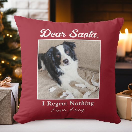 サンタさんへ可愛いペット犬猫のクリスマス写真 クッション