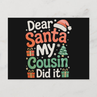 サンタさんへ私のいとこがやりましたクリスマスXmas家族 シーズンポストカード