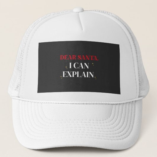 サンタさんへ説明できます おもしろクリスマスTシャツ キャップ (正面)