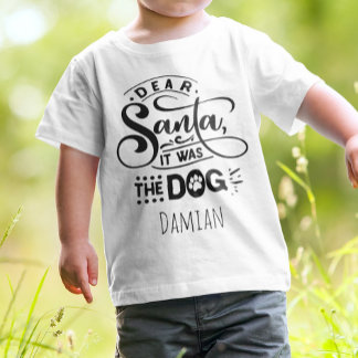 サンタさんへ それはワンコのせいです 名前変更可能 Tシャツ