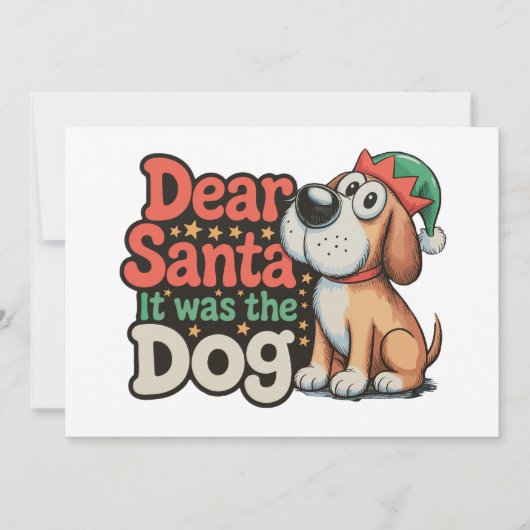 サンタさんへ それは犬のせいです クリスマス 招待状 (正面)