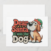 サンタさんへ それは犬のせいです クリスマス 招待状 (正面/裏面)