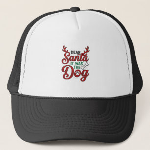 サンタさんへ、それは犬の仕業です クリスマスTシャツデザイン1 キャップ
