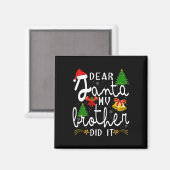 サンタさんへ　兄がやりました　面白いクリスマスの少年たち マグネット (正面/裏面)