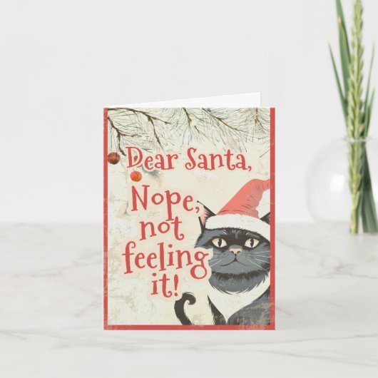 サンタさんへ 冗談クリスマスの黒猫 シーズンカード (正面)