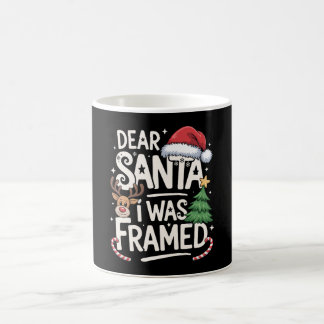 サンタさんへ、冤罪です!クリスマスのトナカイのツリー コーヒーマグカップ