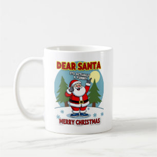 サンタさんへ 実は面白い話なんですクリスマスの犬 コーヒーマグカップ