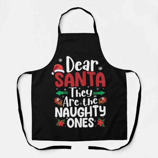 サンタさんへ、彼らはいたずらっ子です Christmas Matchin エプロン (正面)