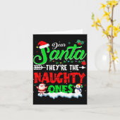 サンタさんへ、彼らは悪い子です クリスマスTシャツ メンズ カード (黄色い花)