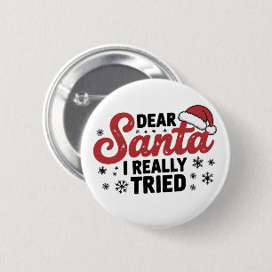 サンタさんへ、本当に頑張りましたクリスマス ファミリーXmas 缶バッジ